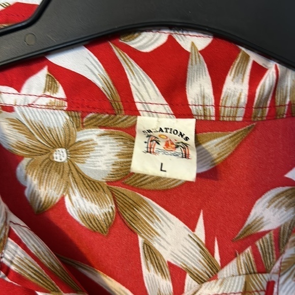 MENS short sleeve Hawaiian shirt button down; size large - Picture 3 of 5